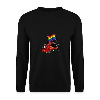 LGBT Gay Pride Astronaute Gay Pride - Sweat-shirt Unisexe - noir - Devant - Alina (178cm) & Michal (187cm)