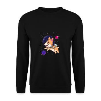 Bisexual Corgi in Space Bisexual Pride - Unisex Sweatshirt - black - Front - Alina (178cm) & Michal (187cm)