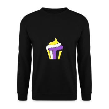 Nonbinary Cupcake Nonbinary Pride - Unisex Sweatshirt - black - Front - Alina (178cm) & Michal (187cm)