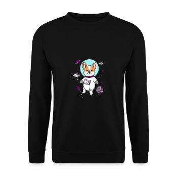 Corgi asexué dans Space Ace Pride - Sweat-shirt Unisexe - noir - Devant - Alina (178cm) & Michal (187cm)