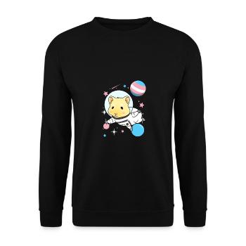 Cochon d’Inde transgenre dans l’espace Trans Prid - Sweat-shirt Unisexe - noir - Devant - Alina (178cm) & Michal (187cm)