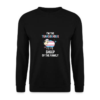 At The Transgender Sheep Of The Family - Unisex Sweatshirt - black - Front - Alina (178cm) & Michal (187cm)