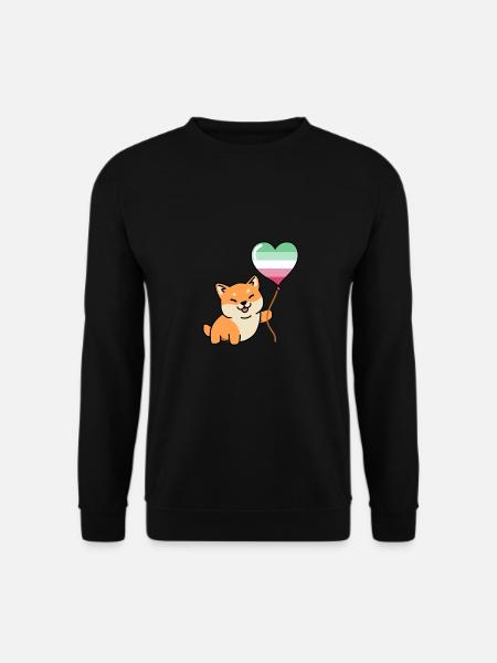 Shiba Inu Abrosexual Pride Luftballon - Unisex Pullover - Schwarz