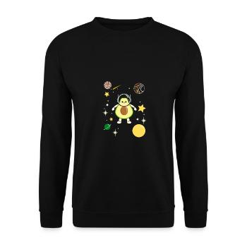 Gay Bear Avocado Im Weltraum Gay Bear Pride - Unisex Pullover - Schwarz - Vorne - Alina (178cm) & Michal (187cm)