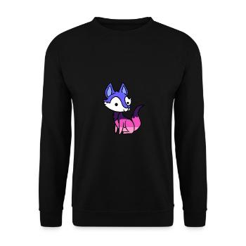 Renard omnisexuel - Sweat-shirt Unisexe - noir - Devant - Alina (178cm) & Michal (187cm)