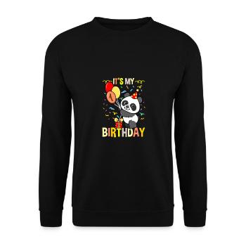 Its My 1st Birthday Panda Animal - Unisex Sweatshirt - black - Front - Alina (178cm) & Michal (187cm)