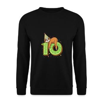 10ème anniversaire Zoo Sloth 10 ans - Sweat-shirt Unisexe - noir - Devant - Alina (178cm) & Michal (187cm)