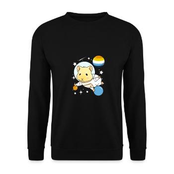 Guinea pigs in space Aroace Pride - Unisex Sweatshirt - black - Front - Alina (178cm) & Michal (187cm)