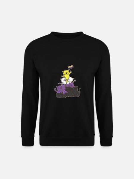 Non-binary cats Non-binary pride - Unisex Sweatshirt - black
