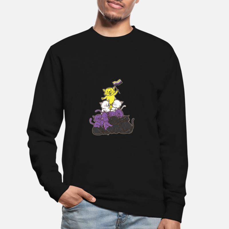 Non-binary cats Non-binary pride Unisex Sweatshirt