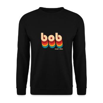 Retro Bob Name - Unisex Sweatshirt - black - Front - Alina (178cm) & Michal (187cm)