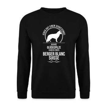 BERGER BLANC SUISSE Guardian Angel Wilsigns - Unisex Sweatshirt - black - Front - Alina (178cm) & Michal (187cm)