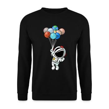 Astronaut - Unisex Pullover - Schwarz - Vorne - Alina (178cm) & Michal (187cm)