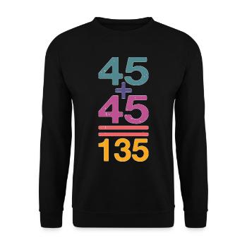 45 + 45 = 135 32 - Unisex Sweatshirt - black - Front - Alina (178cm) & Michal (187cm)