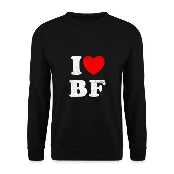 I Love BF I Love my Boyfriend - Unisex Sweatshirt - black - Front - Alina (178cm) & Michal (187cm)