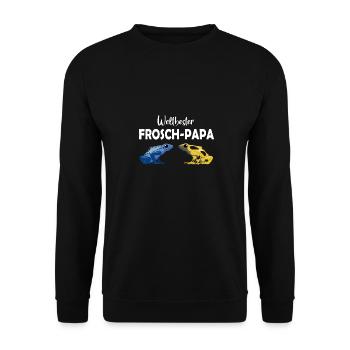 Weltbester Frosch-Papa - Pfeilgiftfrosch Frösche - Unisex Pullover - Schwarz - Vorne - Alina (178cm) & Michal (187cm)