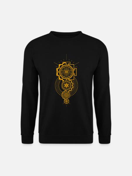 Metatron's Cube Sri Yantra Flower of Life Sacred - Unisex Sweatshirt - black