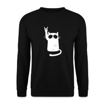 Metal Cat - Unisex Sweatshirt - black - Front - Alina (178cm) & Michal (187cm)
