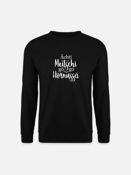 Ächti Meitschi gö go Hornussä - Unisex Pullover - Schwarz