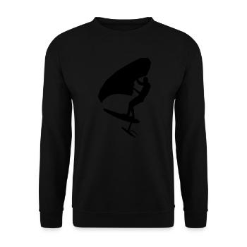 wingsurfen foilwing wingsurf hydrofoil Men - Unisex Sweatshirt - black - Front - Alina (178cm) & Michal (187cm)