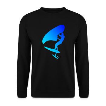 wingfoil wingsurfen hydrofoil Damen wingsurf - Unisex Pullover - Schwarz - Vorne - Alina (178cm) & Michal (187cm)