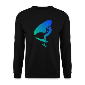 Men women wingsurfing wingsurf foilwing - Unisex Sweatshirt - black - Front - Alina (178cm) & Michal (187cm)