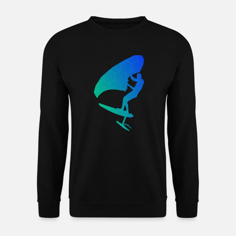 Herren Damen wingsurfen wingsurf foilwing - Unisex Pullover - Schwarz