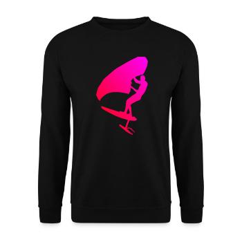 Hommes femmes foilwing wingsurfen wingfoil - Sweat-shirt Unisexe - noir - Devant - Alina (178cm) & Michal (187cm)
