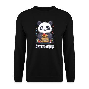 Pancakes with Panda - Unisex Sweatshirt - black - Front - Alina (178cm) & Michal (187cm)