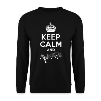 Keep Calm - Trompete - Unisex Pullover - Schwarz - Vorne - Alina (178cm) & Michal (187cm)