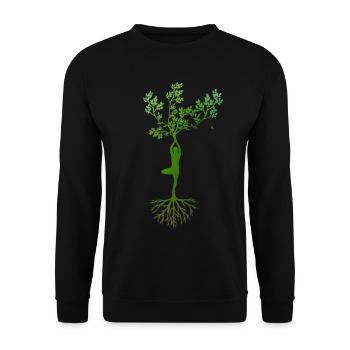 Vrksasana Yoga Pose D'arbre - Sweat-shirt Unisexe - noir - Devant - Alina (178cm) & Michal (187cm)