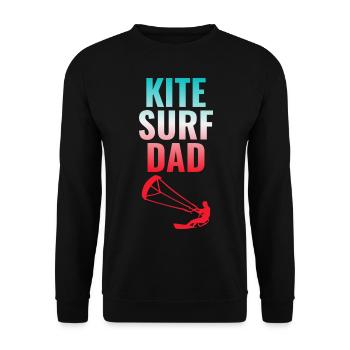 Kitesurfen Kiteboarding Kiteboarder Kitesurf Papa - Unisex Pullover - Schwarz - Vorne - Alina (178cm) & Michal (187cm)