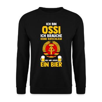 Ostdeutschland Ossi Deutschland Bier DDR - Unisex Pullover - Schwarz - Vorne - Alina (178cm) & Michal (187cm)