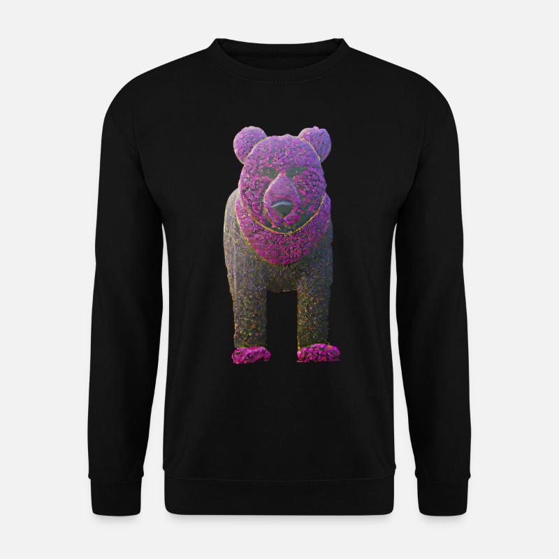 Blumenbär Bär Blumen - Unisex Pullover - Schwarz
