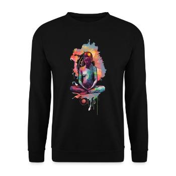 Femme méditante - Sweat-shirt Unisexe - noir - Devant - Alina (178cm) & Michal (187cm)