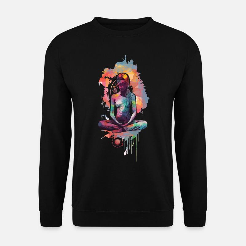 Meditating woman - Unisex Pullover - Schwarz