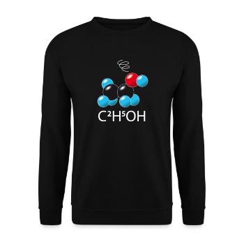 c2 h5 oh (on dark tshirts) - Unisex Sweatshirt - black - Front - Alina (178cm) & Michal (187cm)