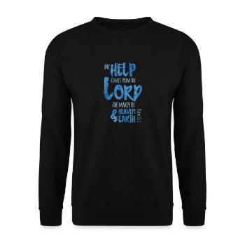My Help Comes From The Lord - Unisex Pullover - Schwarz - Vorne - Alina (178cm) & Michal (187cm)