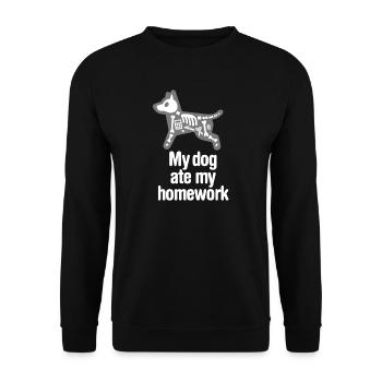 My dog ate my homework drôle retour à l'école - Sweat-shirt Unisexe - noir - Devant - Alina (178cm) & Michal (187cm)