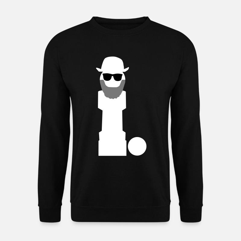 Tischkicker Tischfussball alter Mann Figur Vektor - Unisex Pullover - Schwarz
