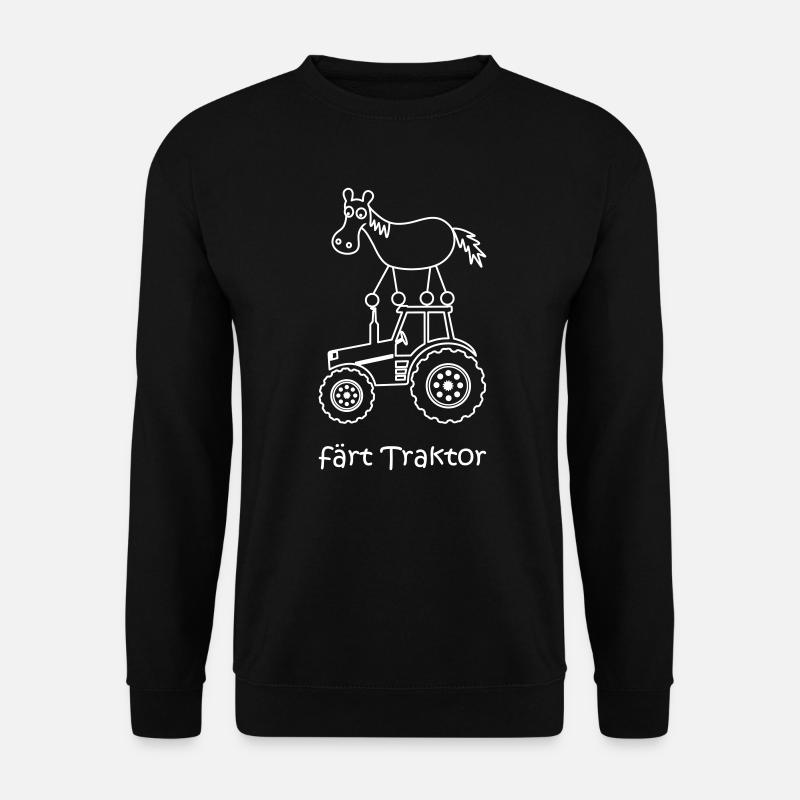 färt Traktor, färt, Traktor, lustiges Pferd - Unisex Pullover - Schwarz