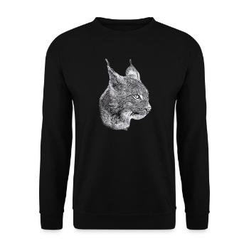 Lynx Cat Freedom Wild Cat Cat - Unisex Sweatshirt - black - Front - Alina (178cm) & Michal (187cm)