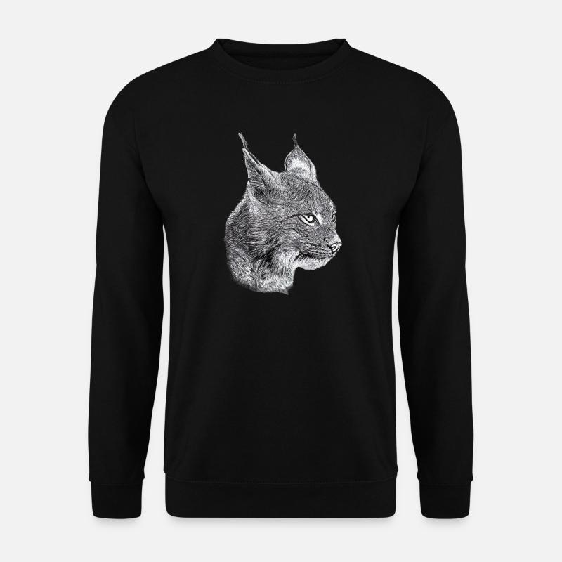 Luchs Katze Freiheit wild cat katze - Unisex Pullover - Schwarz