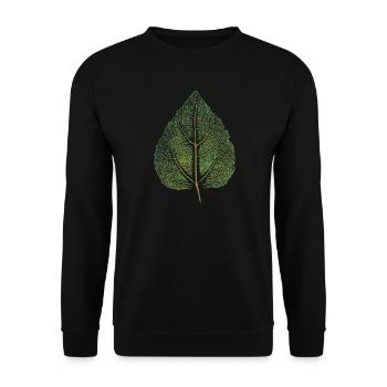 Lindenblatt - Kunstdruck / BLATT - Wald Natur - Unisex Sweatshirt - black - Front - Alina (178cm) & Michal (187cm)
