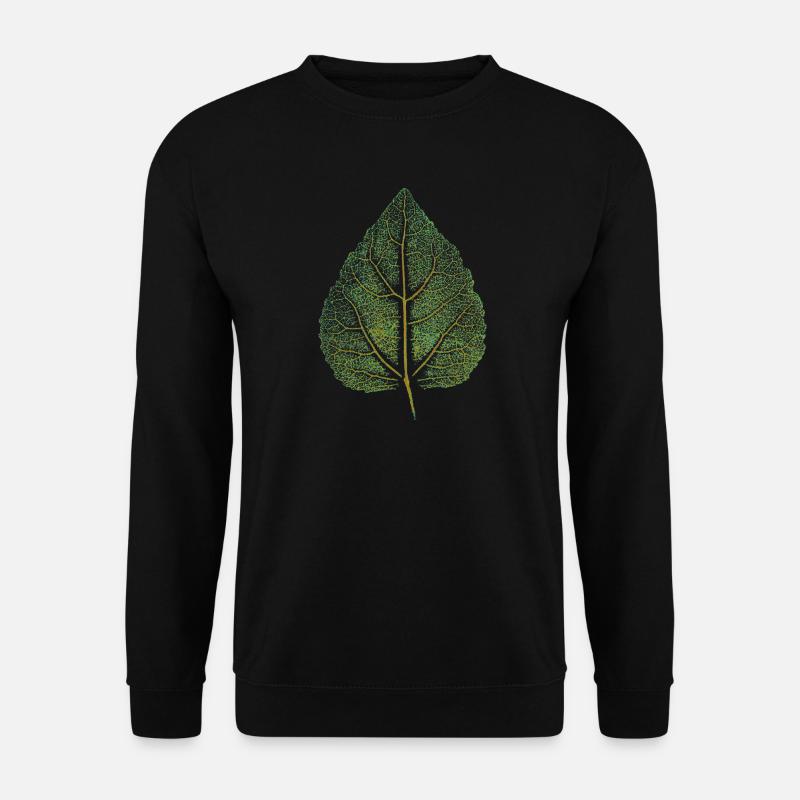 Lindenblatt - Kunstdruck / BLATT - Wald Natur - Unisex Pullover - Schwarz
