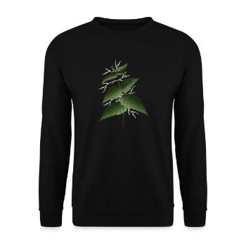 large nettle with large dark green leaves - Unisex Sweatshirt - black - Front - Alina (178cm) & Michal (187cm)