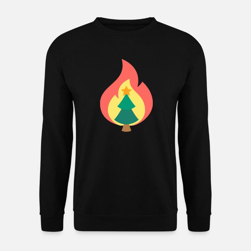 Christmas Tree Flame Minimal Design - Unisex Sweatshirt - black