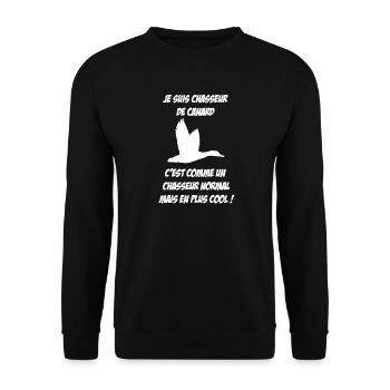 chasseur de canard - Sweat-shirt Unisexe - noir - Devant - Alina (178cm) & Michal (187cm)