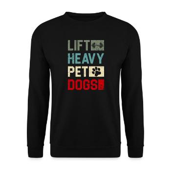 Heben Sie schwere Haustiere Hunde - Unisex Pullover - Schwarz - Vorne - Alina (178cm) & Michal (187cm)
