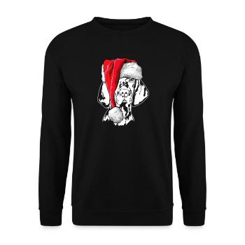 Santa Magyar Vizsla Christmas Dogs Wilsigns - Unisex Sweatshirt - black - Front - Alina (178cm) & Michal (187cm)
